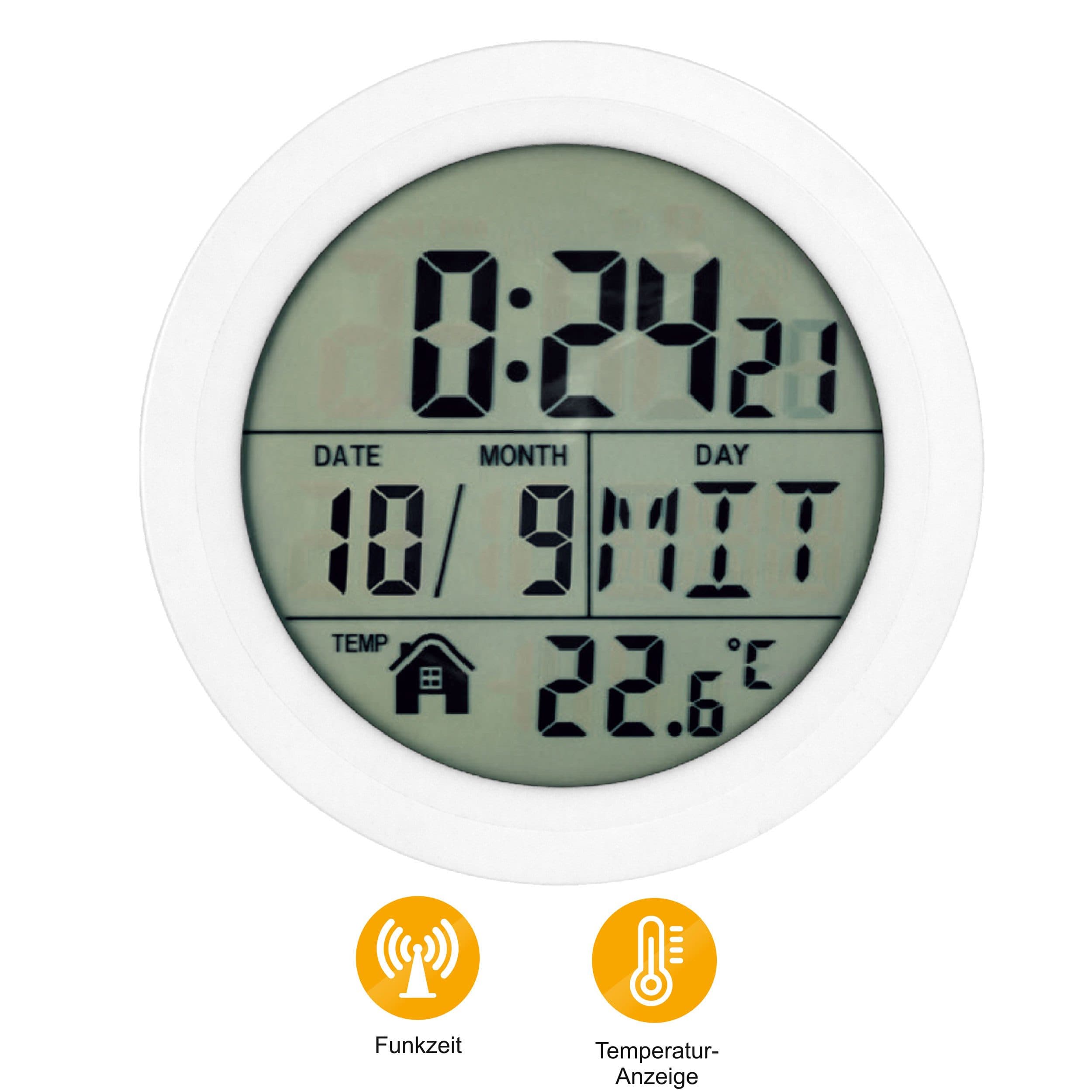 Miraval Digitale Funkwanduhr Badezimmer DCF77 Thermometer - Bild 2