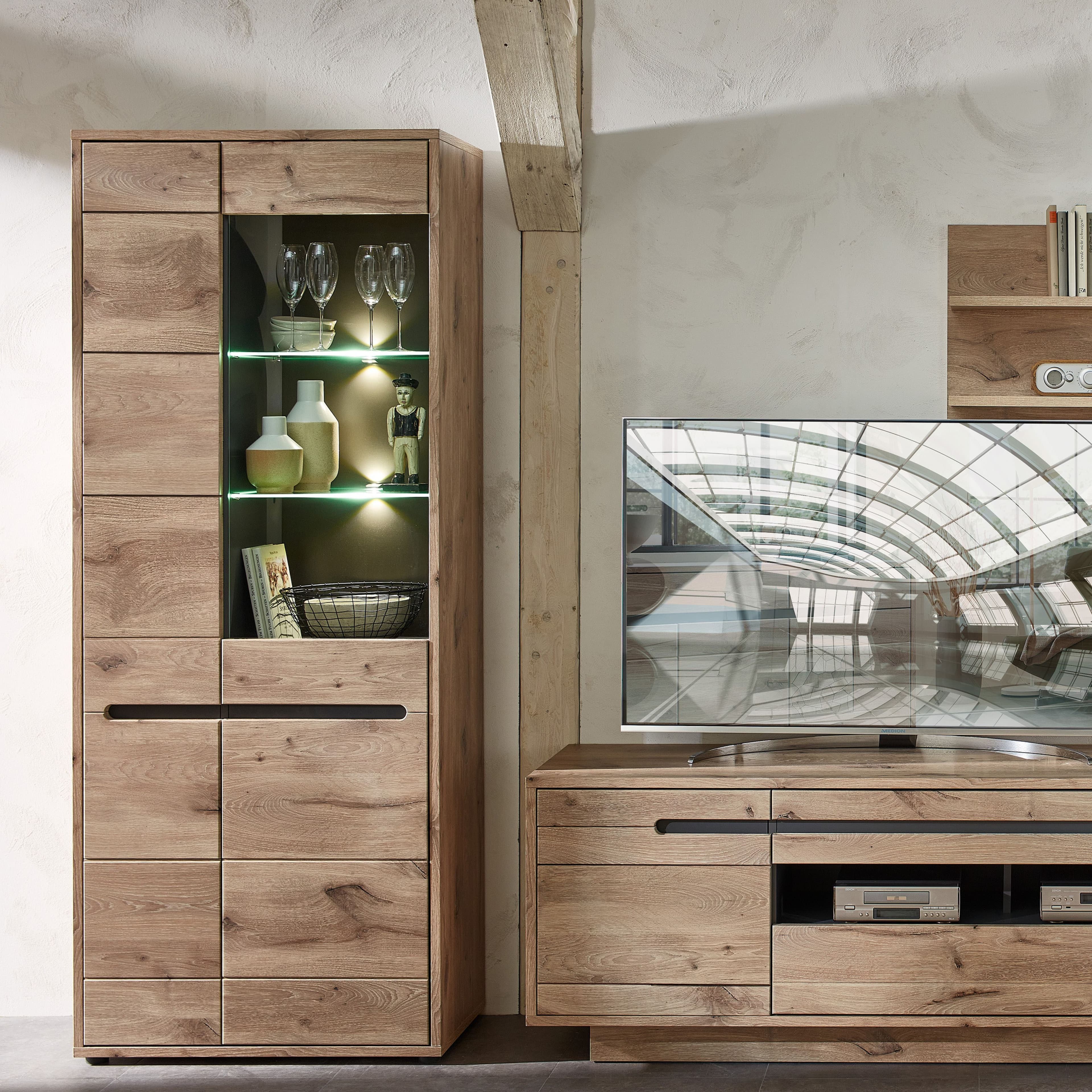 Vitrine INNOSTYLE BELLANO Braun mit LED-Beleuchtung und Soft-Close - Bild 2