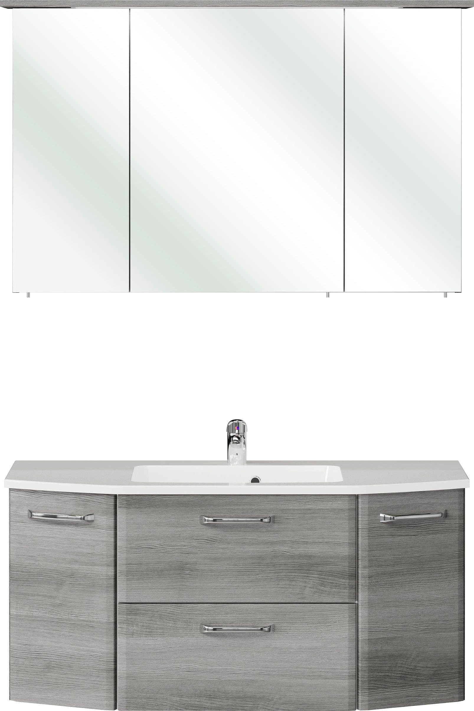 Badmöbel-Set SAPHIR Quickset mit LED-Spiegelschrank Grau - Bild 2