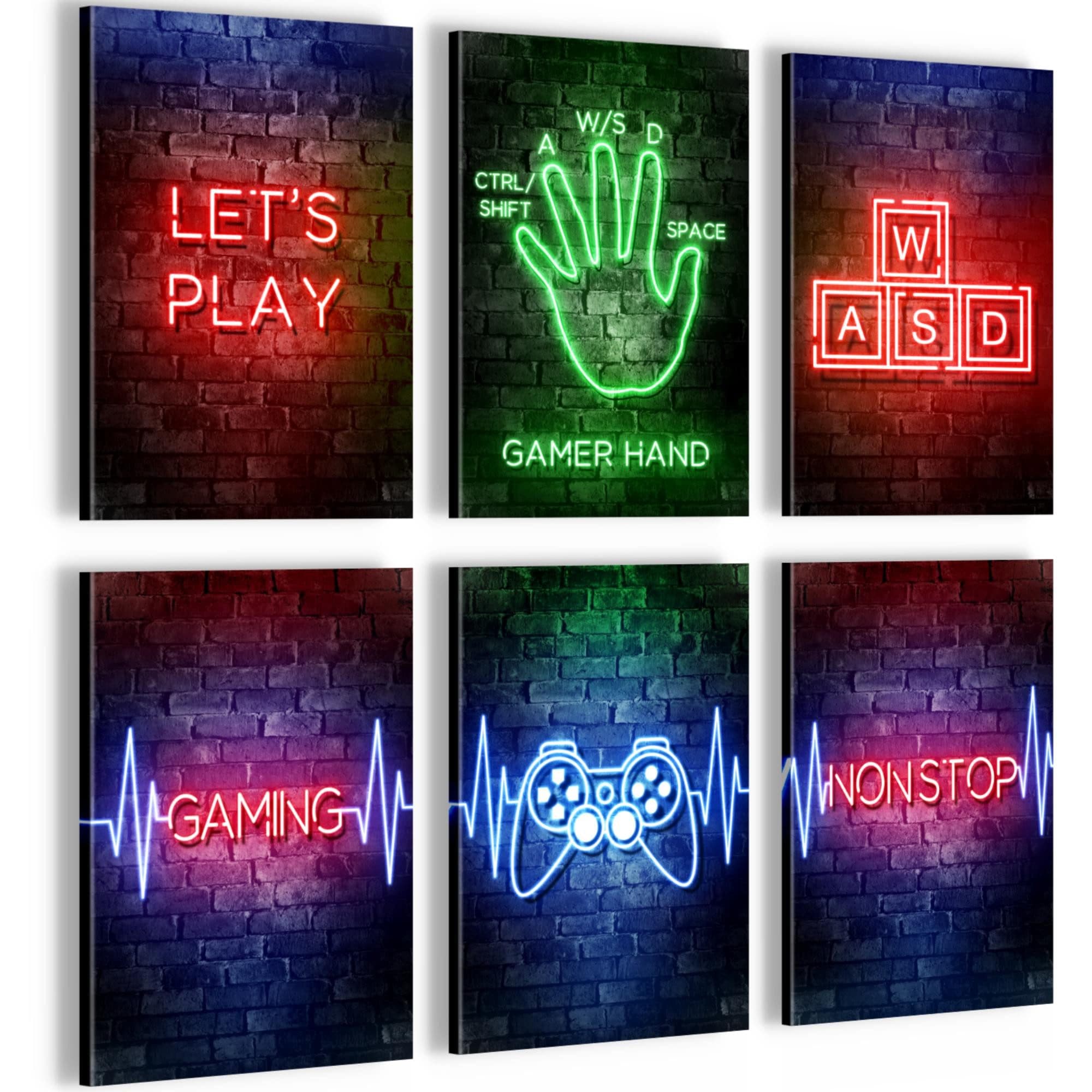 Novart Wandbild Gamer Spielkonsole Gaming 6 Bilder Set - Bild 2