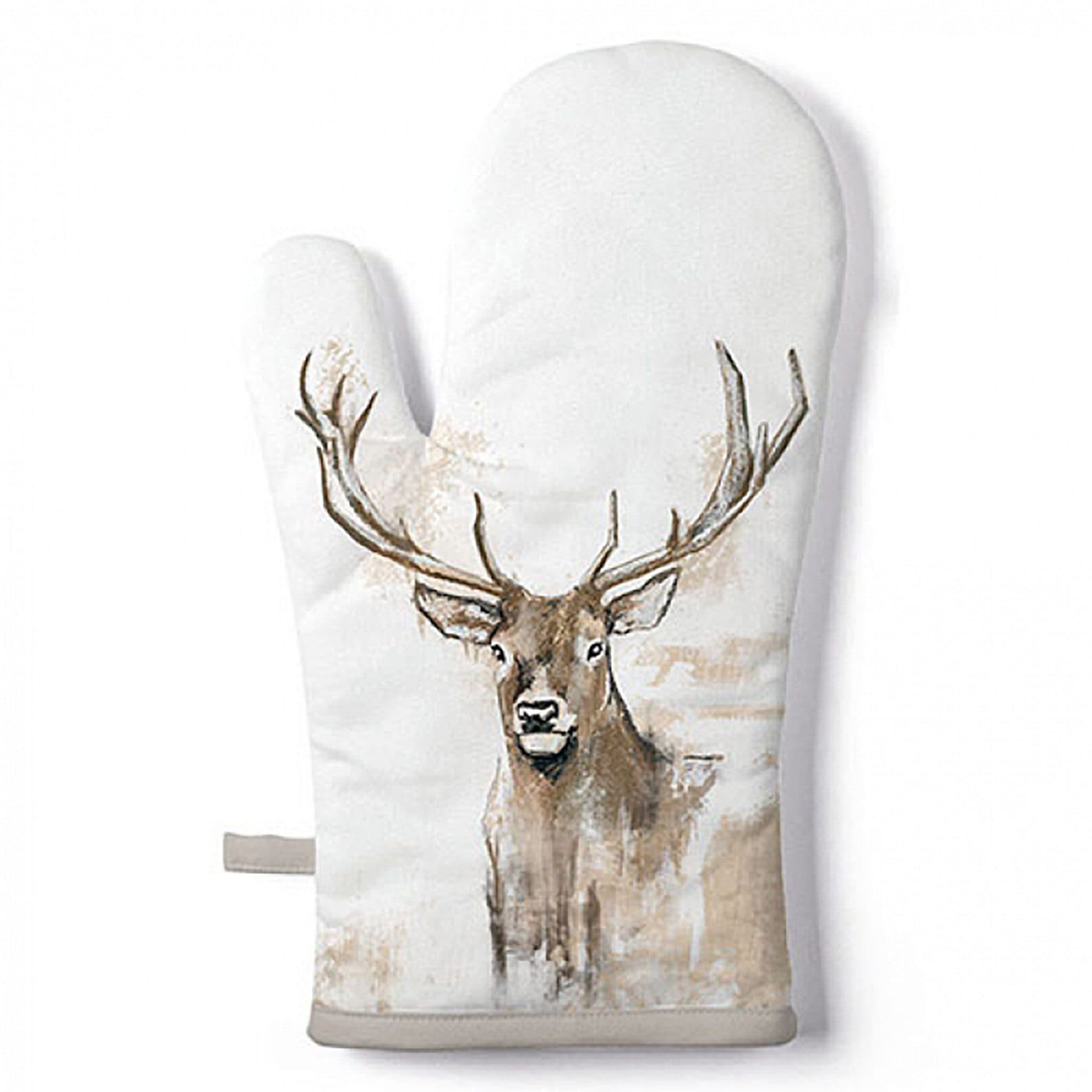 Ambiente Luxury Paper Products Ofenhandschuh Hirsch Motiv Weiß Braun