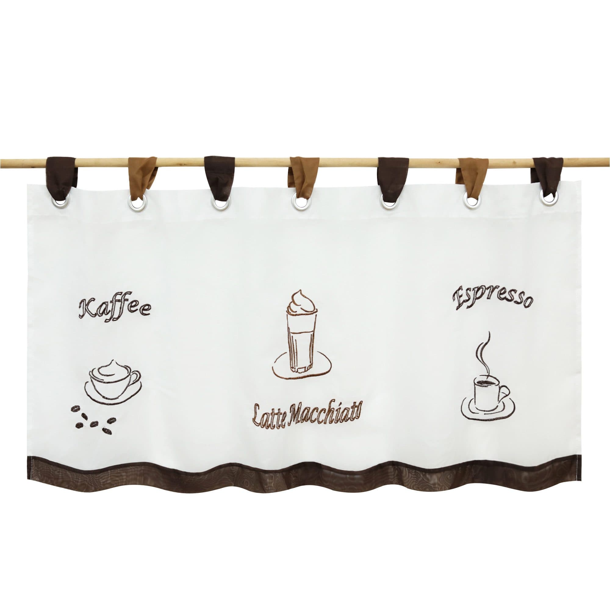 Joyswahl Scheibengardine Sophie 1 St. Schlaufen Transparent Voile Bistrogardine Kaffee-Store Muster - Bild 2