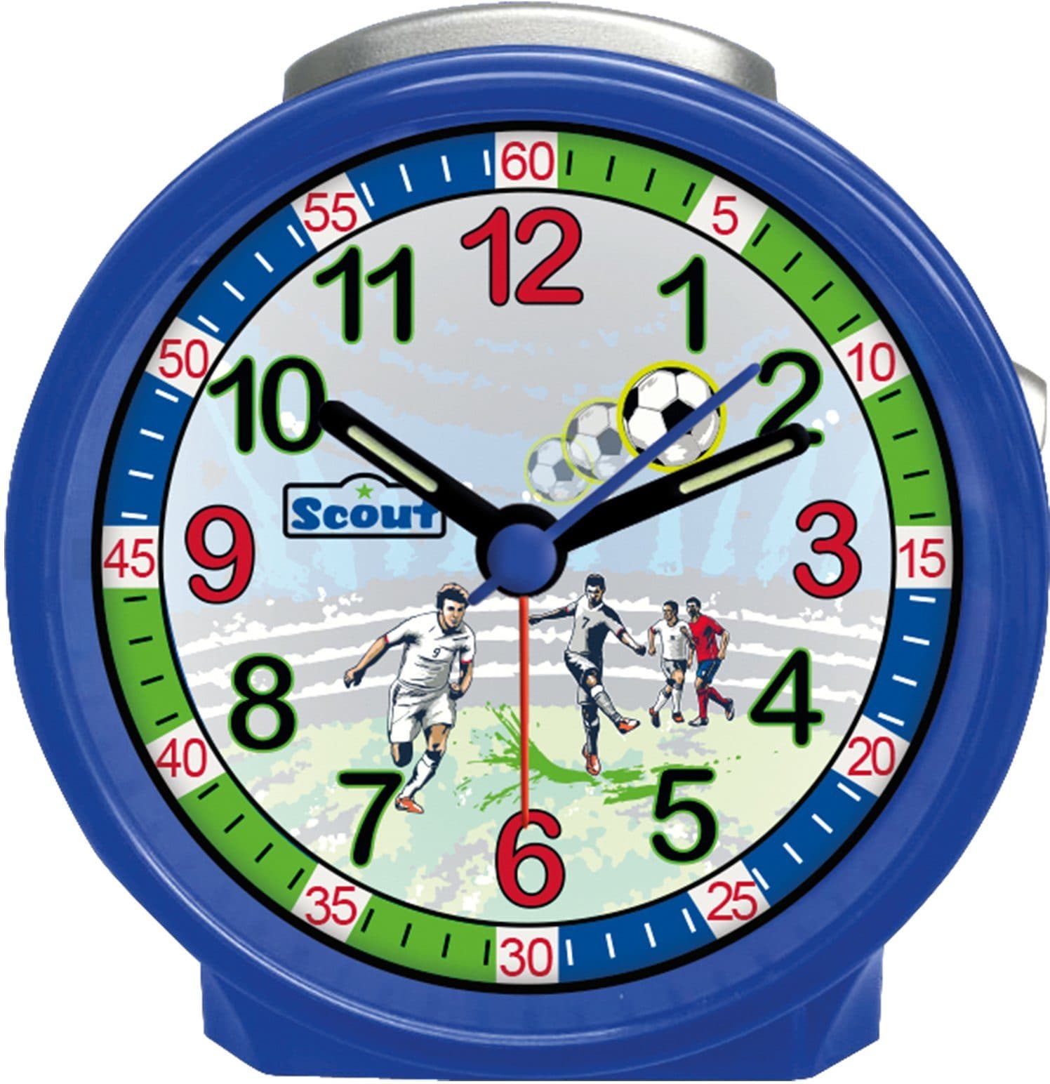 Scout Kinderwecker Fußballwecker Blau Quarzwecker Lernwecker