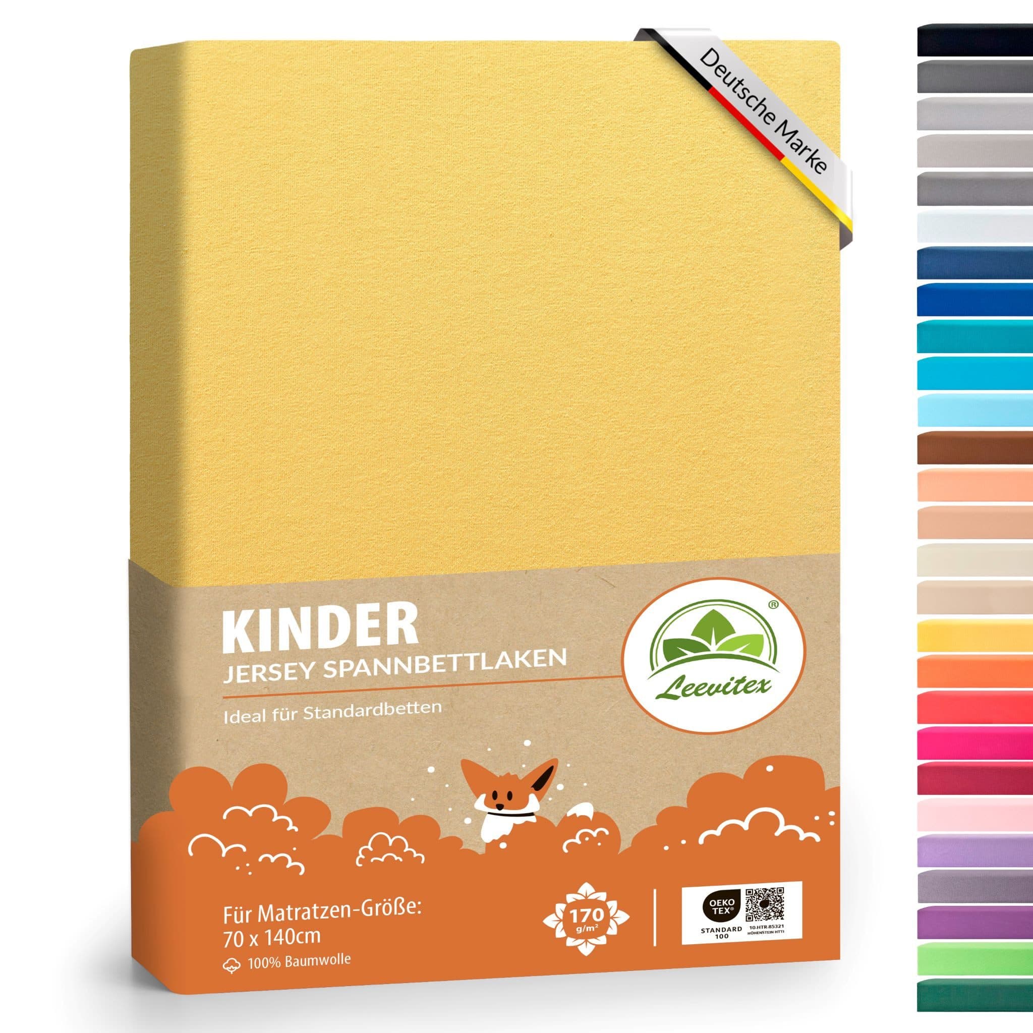 leevitex® Spannbettlaken Kinder Premium 170 g/m², Gummizug: Rundumgummizug, 100% Baumwolle, 70 x 140 cm - Bild 2