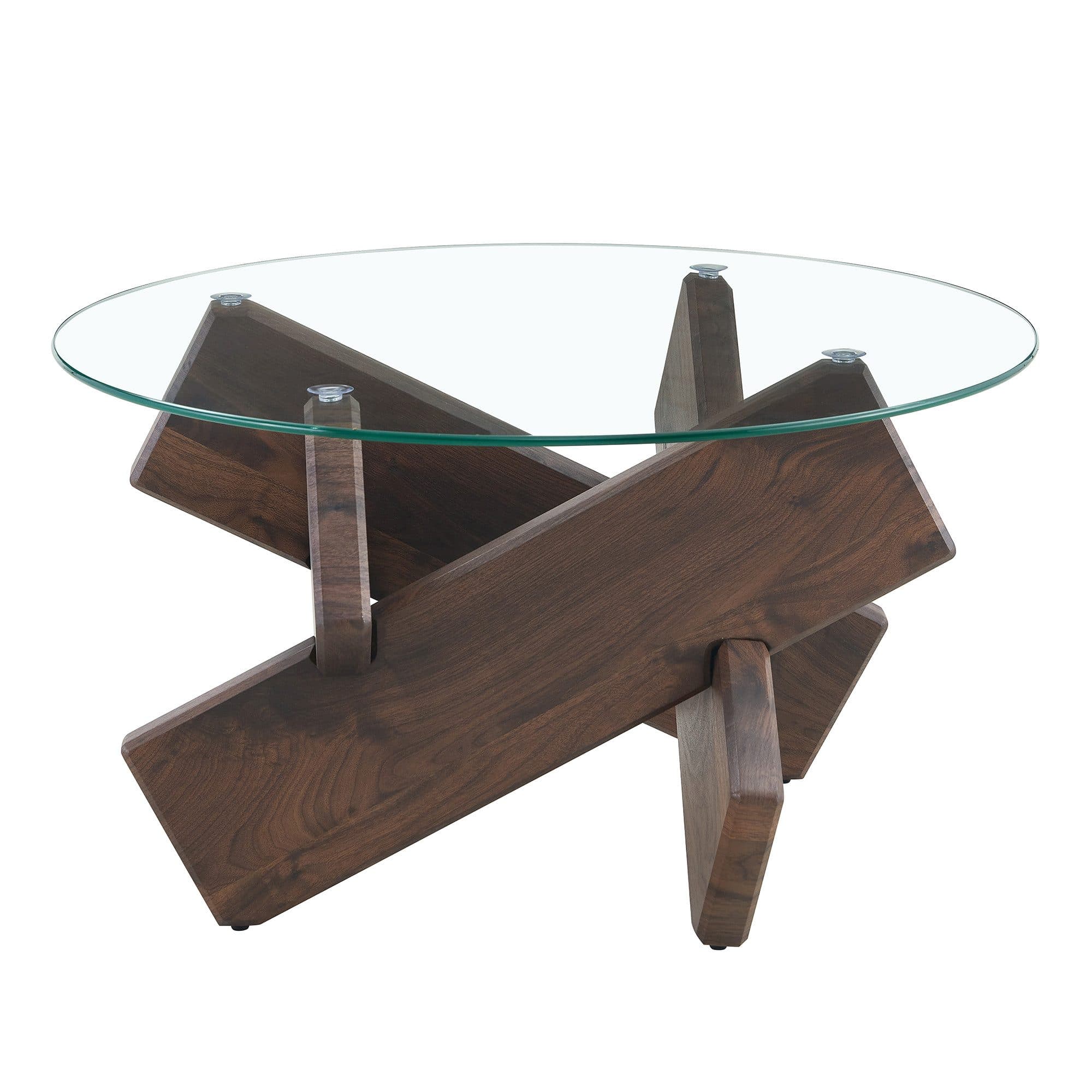 gopop Couchtisch Wohnzimmertisch MDF & Glas 79 cm - Bild 2