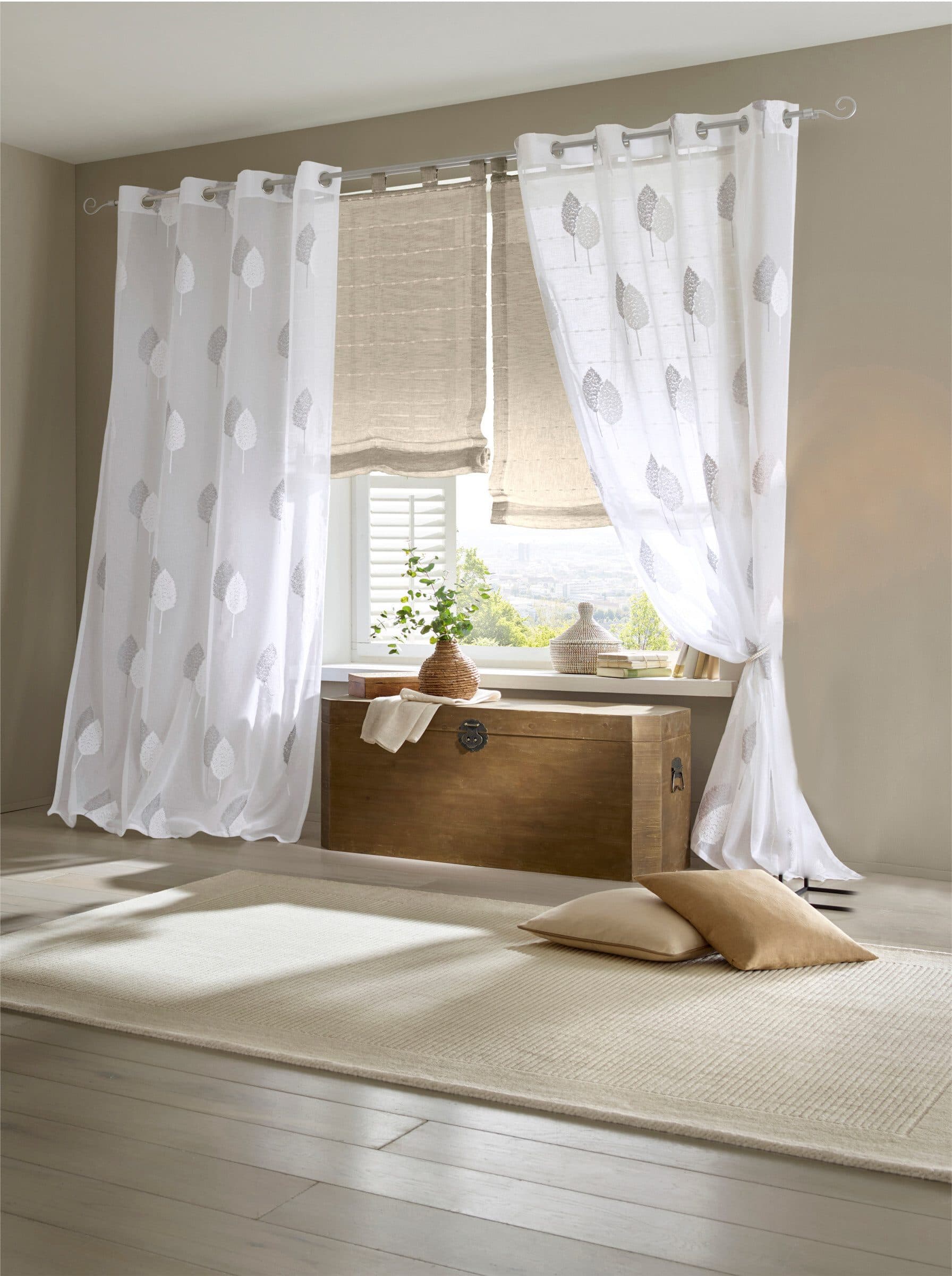 Gardine HEINE HOME Grau 3D-Stickerei - Bild 2