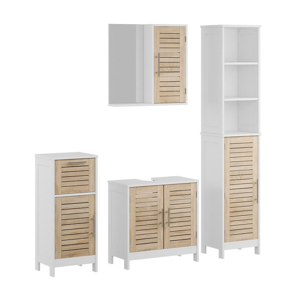 Vicco Badmöbel-Set Looma 4-teilig Weiß/Eiche - Bild 2