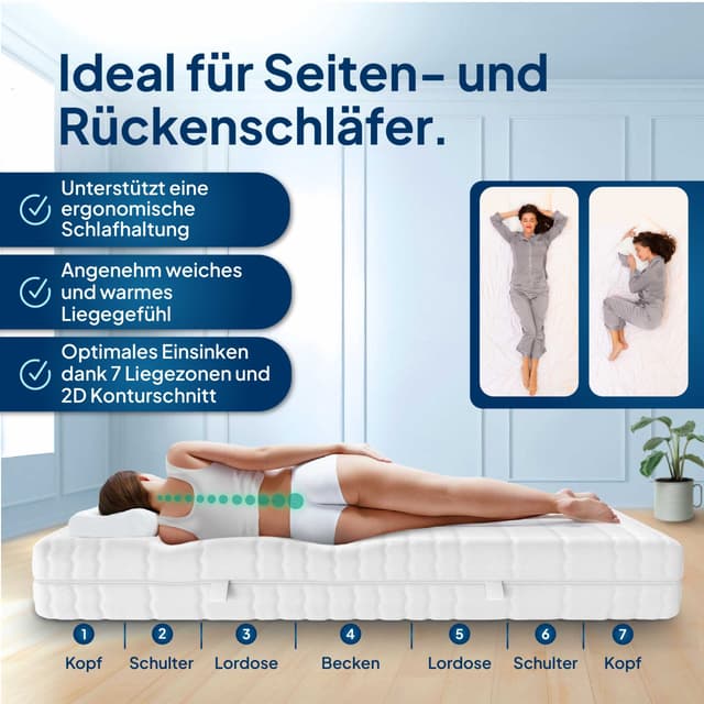 Visco-Matratze 7-Zonen Viscoschaum von AM Qualitätsmatratzen