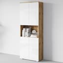 HOME AFFAIRE Aktenschrank Vera mit LED-Beleuchtung Weiß/Eiche Bild 2