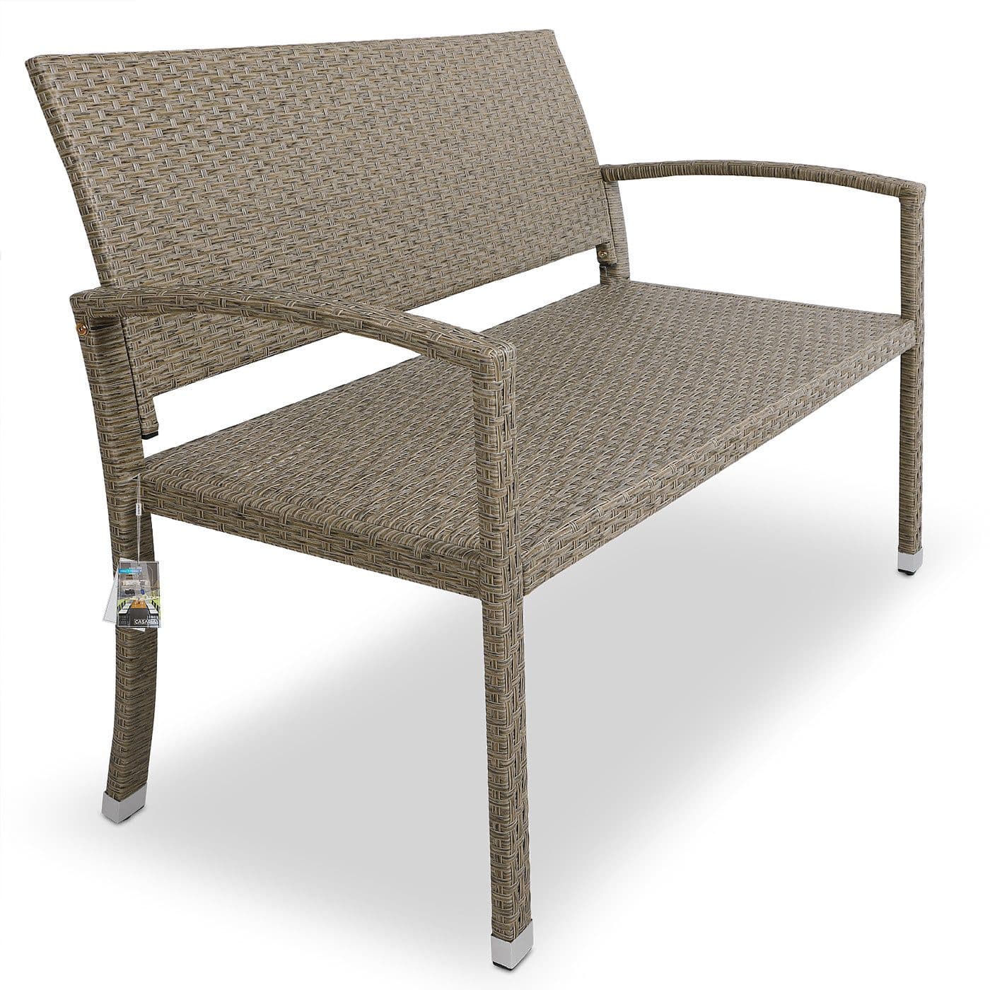 Casaria Gartenbank Creme Wetterfest 320kg Polyrattan - Bild 2