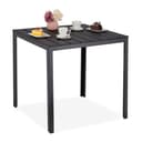 relaxdays Gartentisch Schwarz Holzoptik Outdoor Beistelltisch Bild 2
