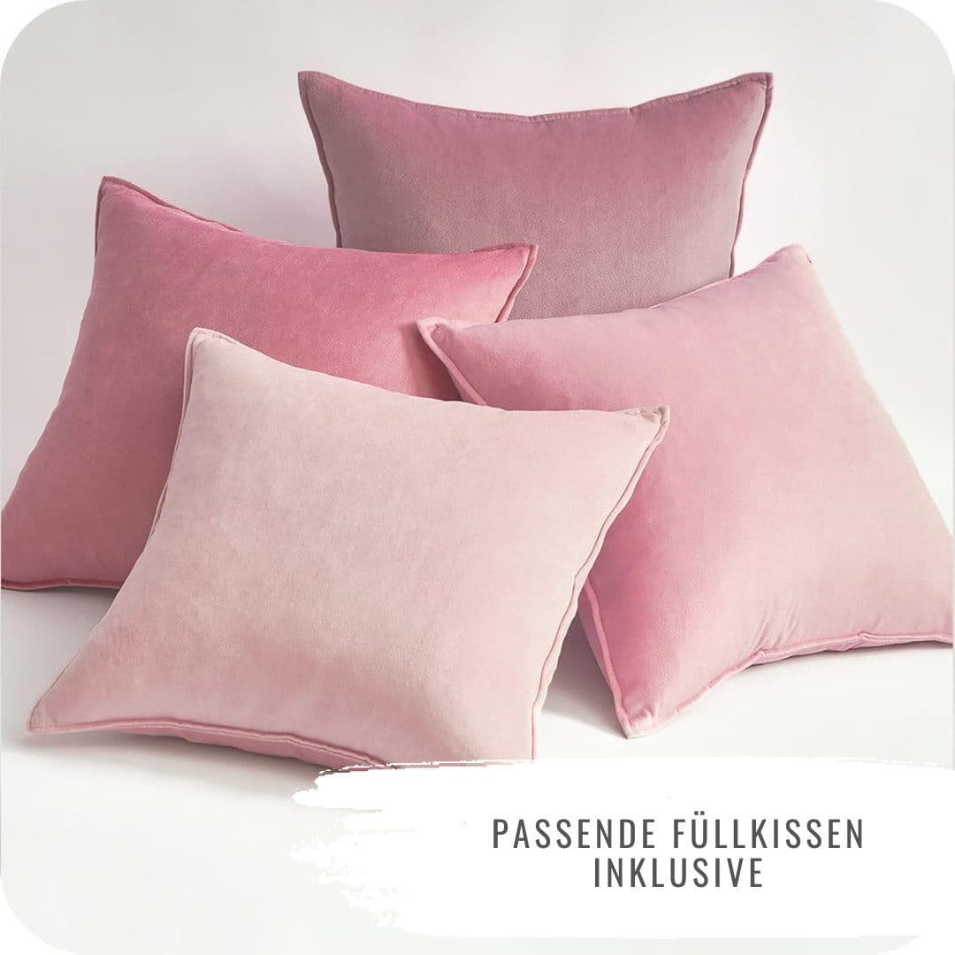 Interior by Hakito Dekokissen 4er Set Rosa Samt mit Füllung - Bild 2