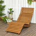 Outsunny Gartenliege Massivholz Teakfarben Bild 2
