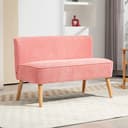 HOMCOM Zweisitzer Sofa Rosa Cord-Optik Bild 2
