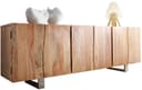 DELIFE Sideboard Live-Edge Akazie Natur 220 cm 6 Türen Massivholz Bild 2