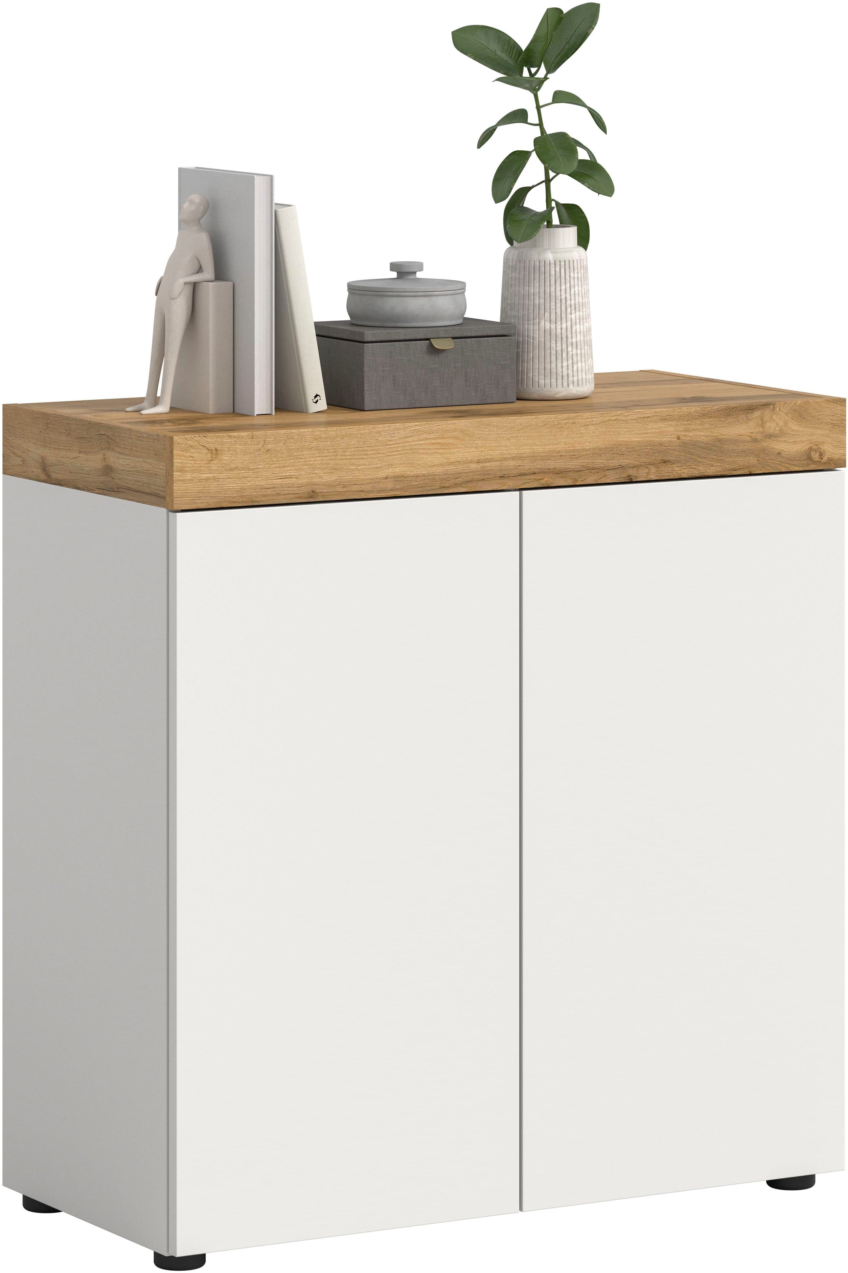 Kommode OTTO HOME Mambo 77cm Platin Weiß 2 Türen - Bild 2