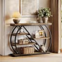 Tribesigns Konsolentisch Landhausstil Braun Schwarz 5 Regale Bild 2