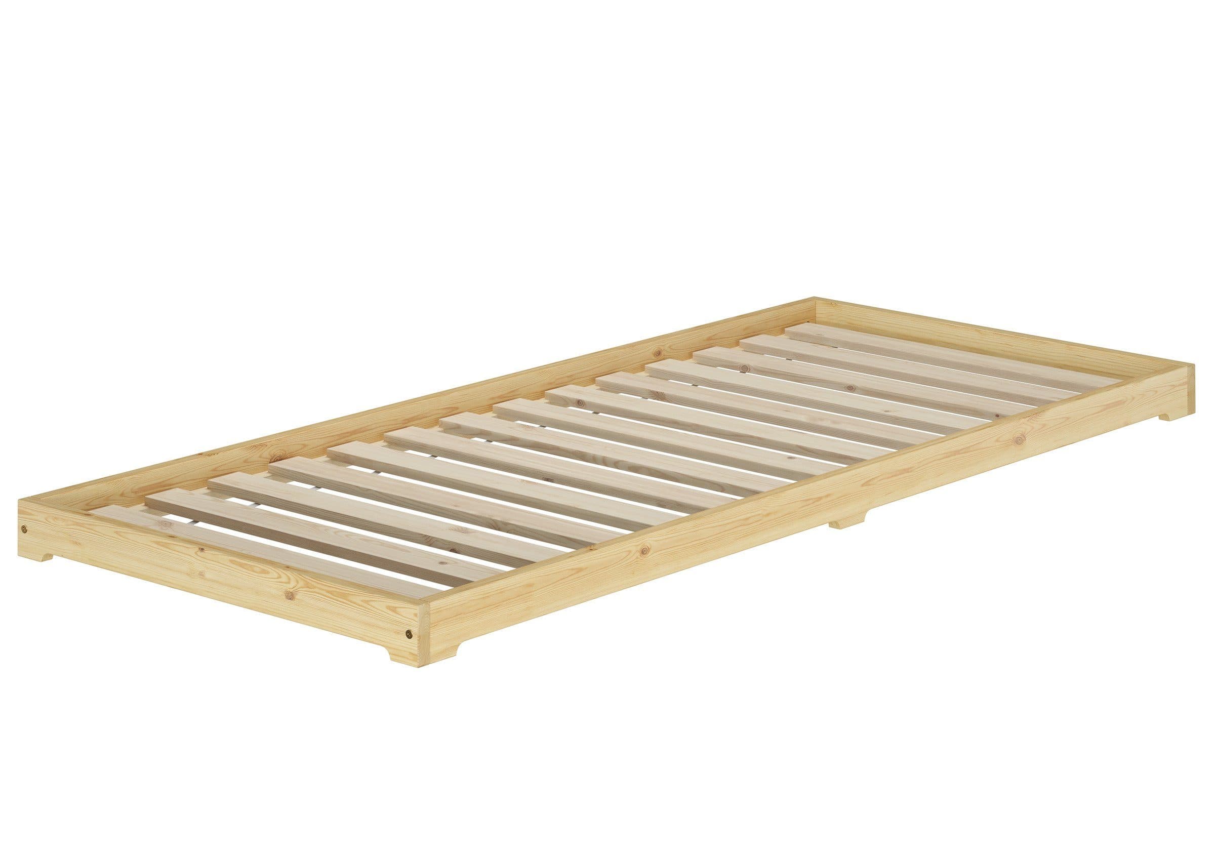 ERST-HOLZ Massivholzbett Extra Niedrig Futonbett Kiefer Lackiert - Bild 2