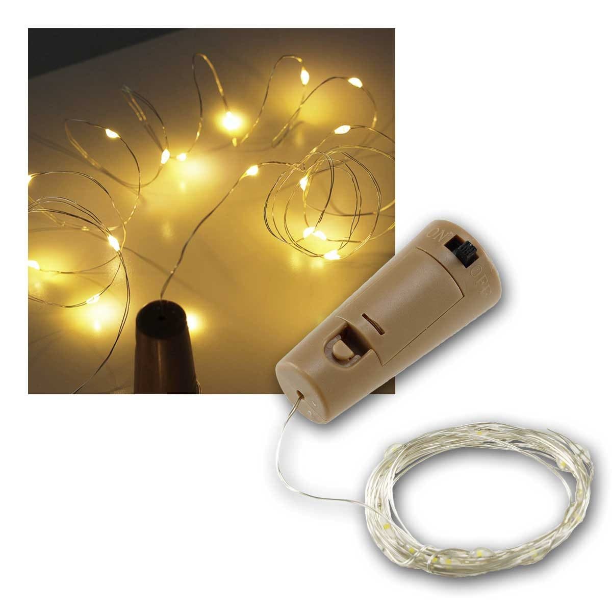 ChiliTec LED-Lichterkette 10er Pack Flaschenbeleuchtung Warmweiß - Bild 2