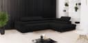 Goldstoff Ecksofa mit Schlaffunktion & Bettkasten - Schwarz Bild 2