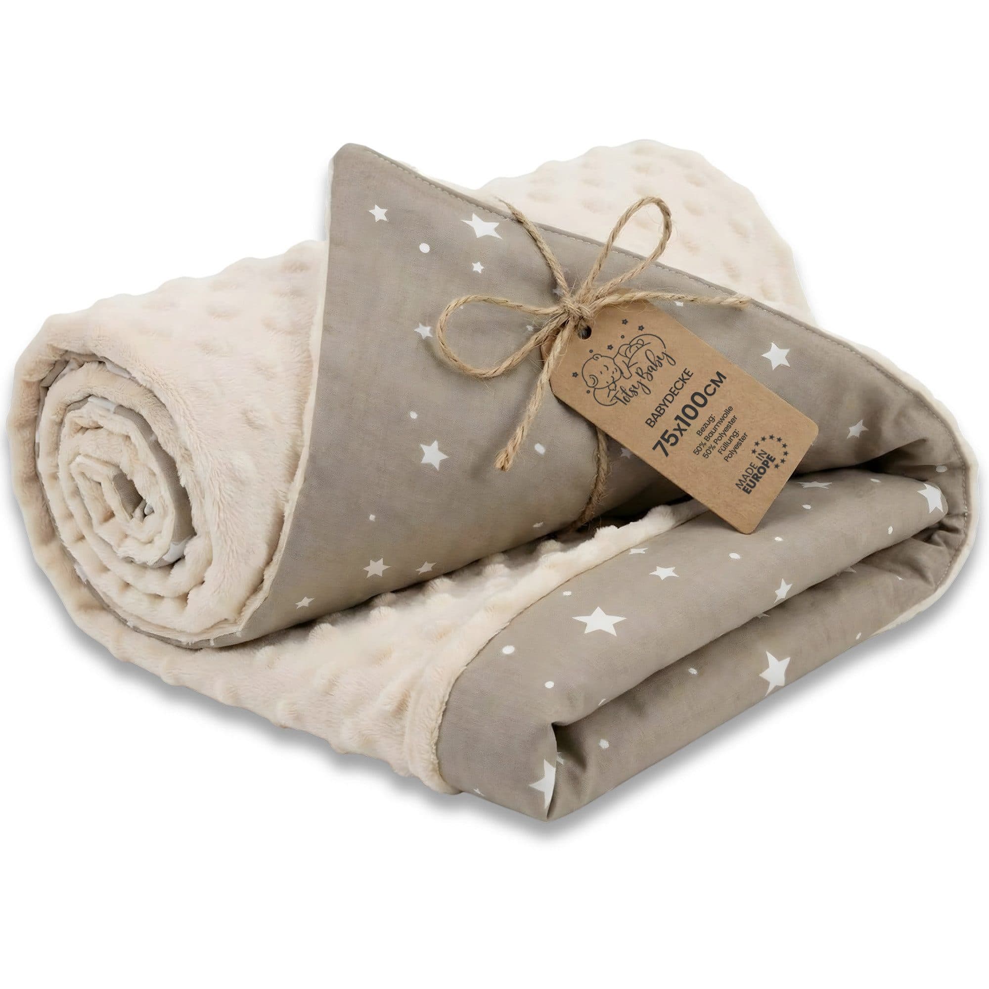 Totsy Baby Decke Kuscheldecke Baumwolle Plüsch Sternen - Bild 2