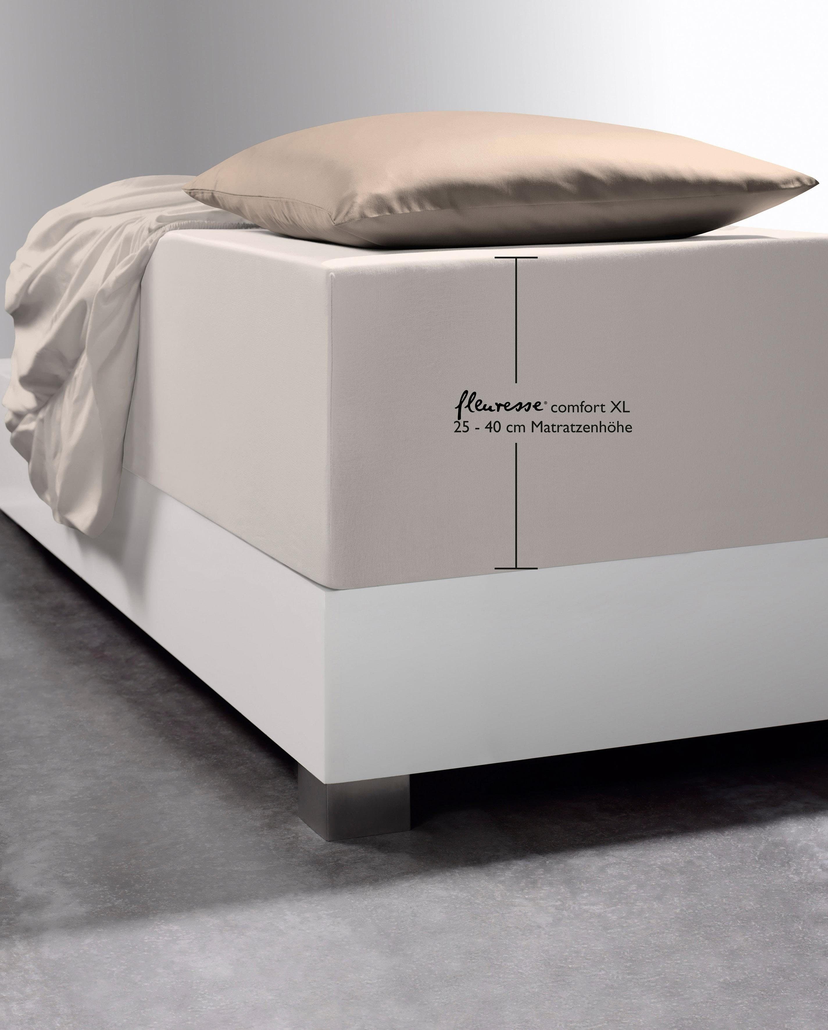 Fleuresse Comfort XL Spannbettlaken Beige Mako-Jersey - Bild 2