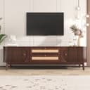 Merax Lowboard TV-Schrank 170cm mit Rattan und Massivholz Bild 2