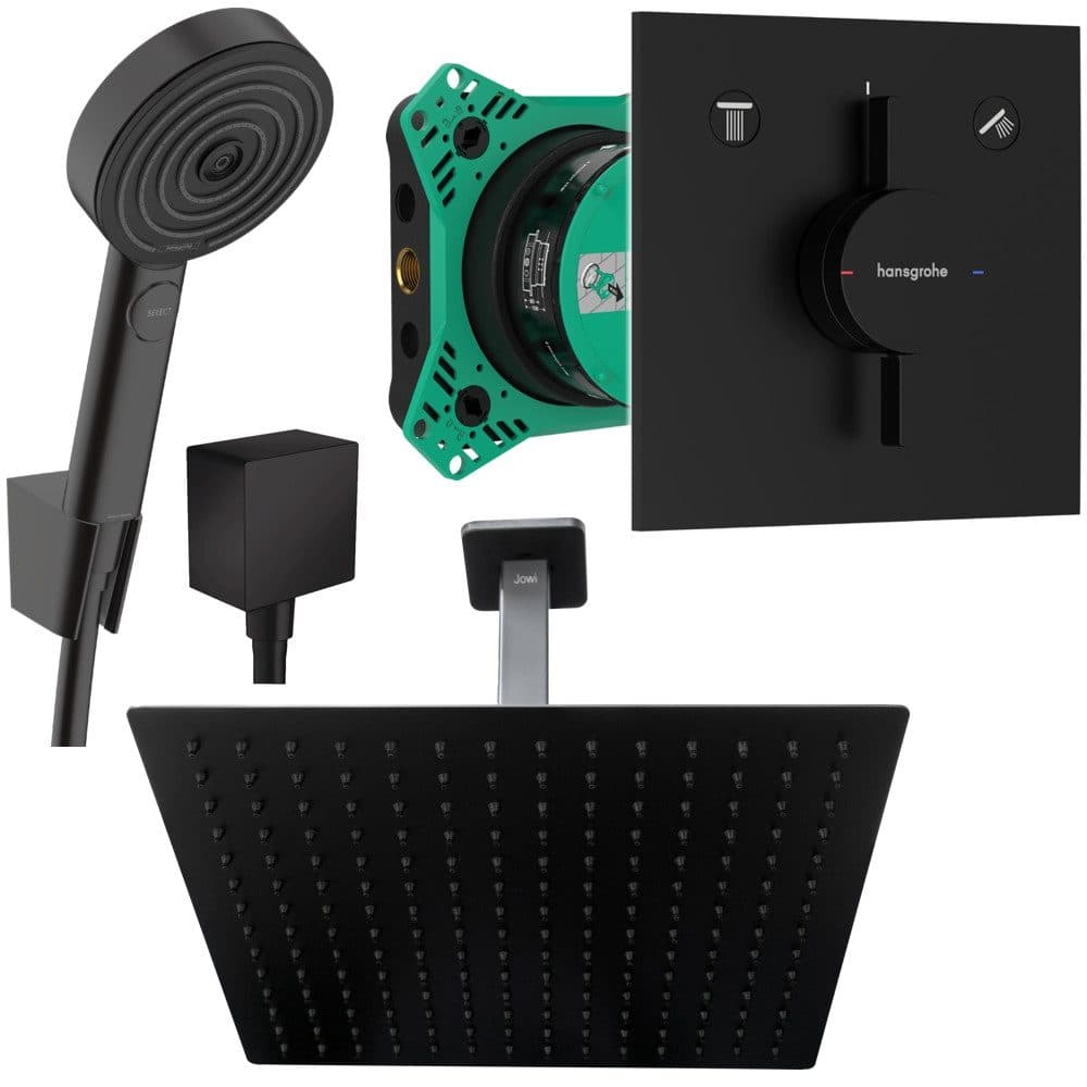 Hansgrohe & Jowi Duschsystem Schwarz Unterputz Pulsify Select