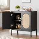 GarveeMore Sideboard mit 2 Türen und verstellbaren Regalen, 83x80x40cm Bild 2
