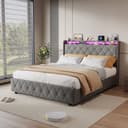 ADWOLT Stauraumbett Grau mit LED, USB & 4 Schubladen Bild 2