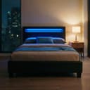 CARO-Möbel Polsterbett MIRASOL Schwarz mit LED-Beleuchtung Bild 2