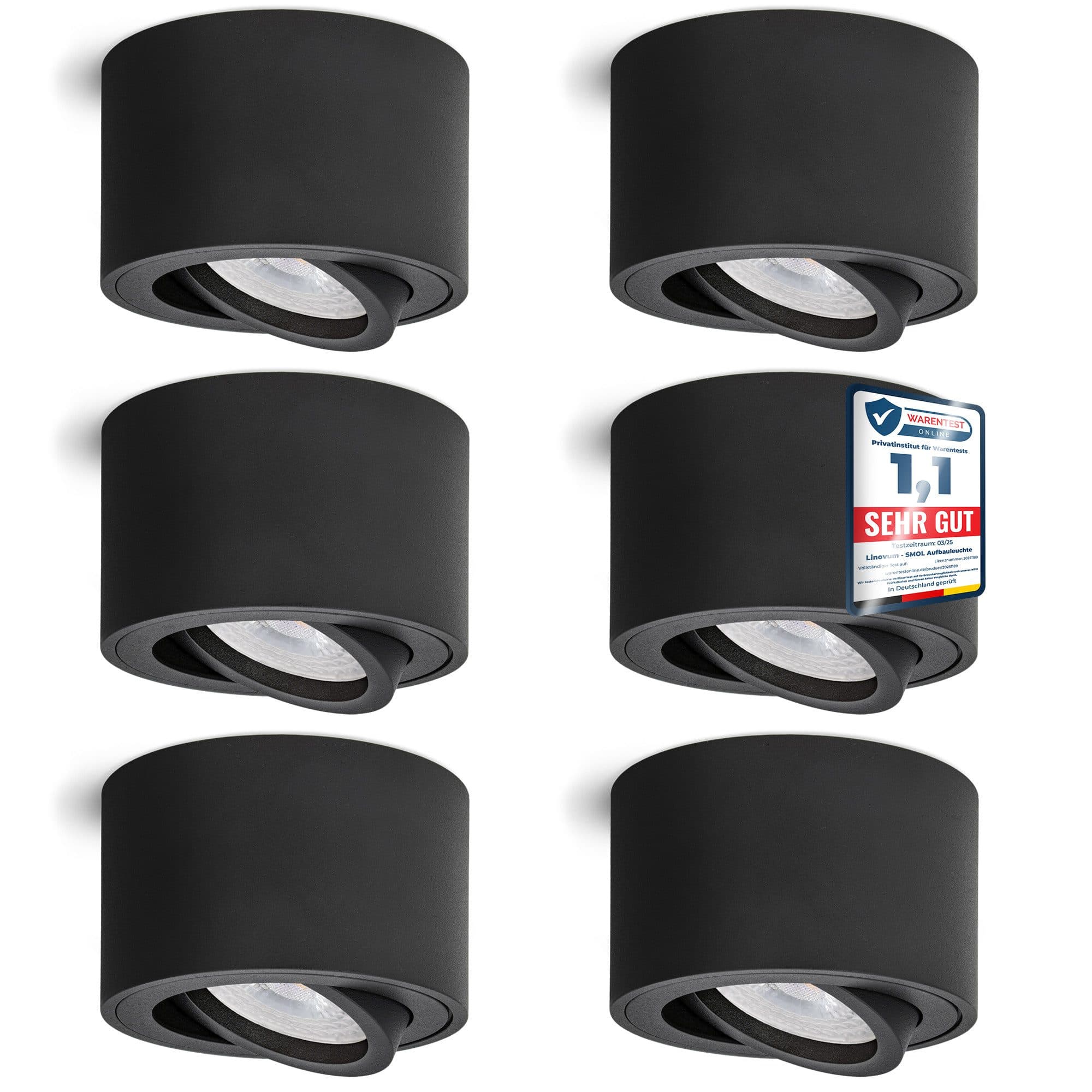 linovum LED Aufbaustrahler 6x SMOL schwenkbar Schwarz - Bild 2