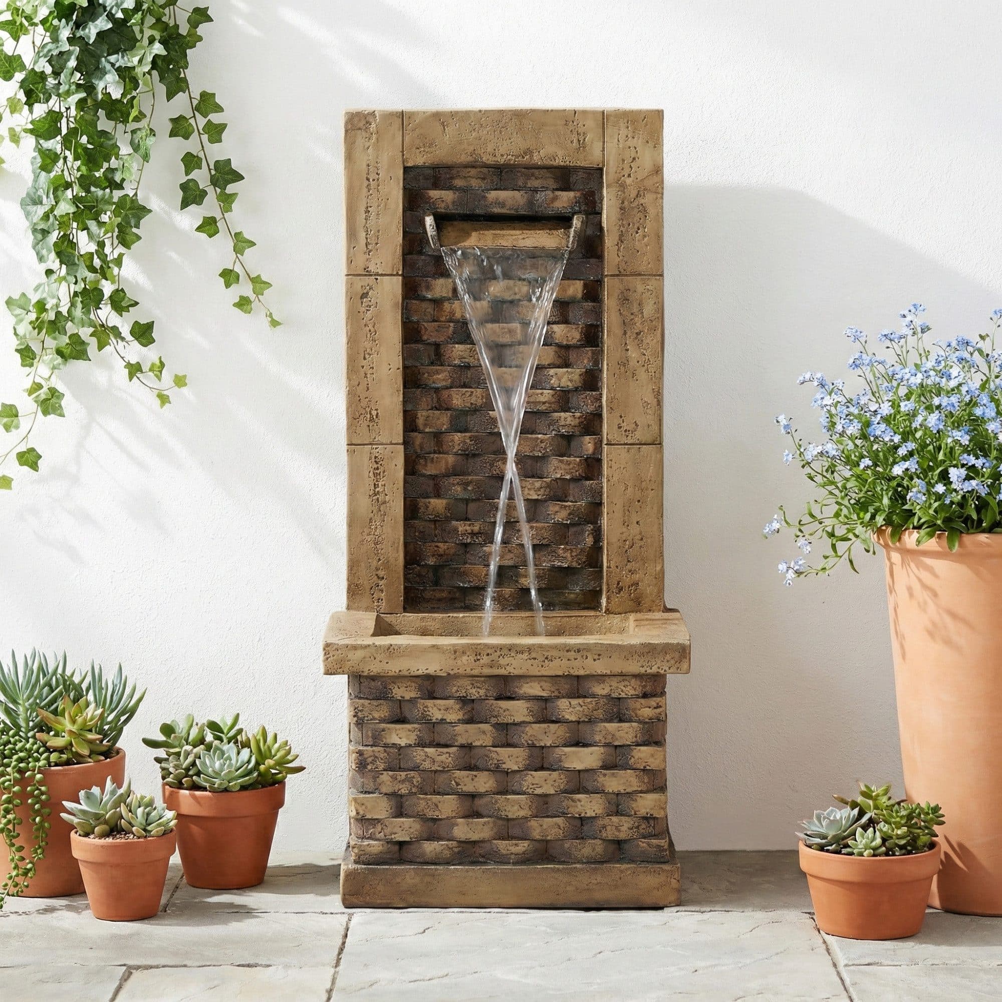 Flieks Gartenbrunnen mit LED-Beleuchtung und Wasserpumpe - Bild 2