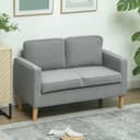 HOMCOM 2-Sitzer Polstersofa Hellgrau mit Stauraum und Cordbezug Bild 2