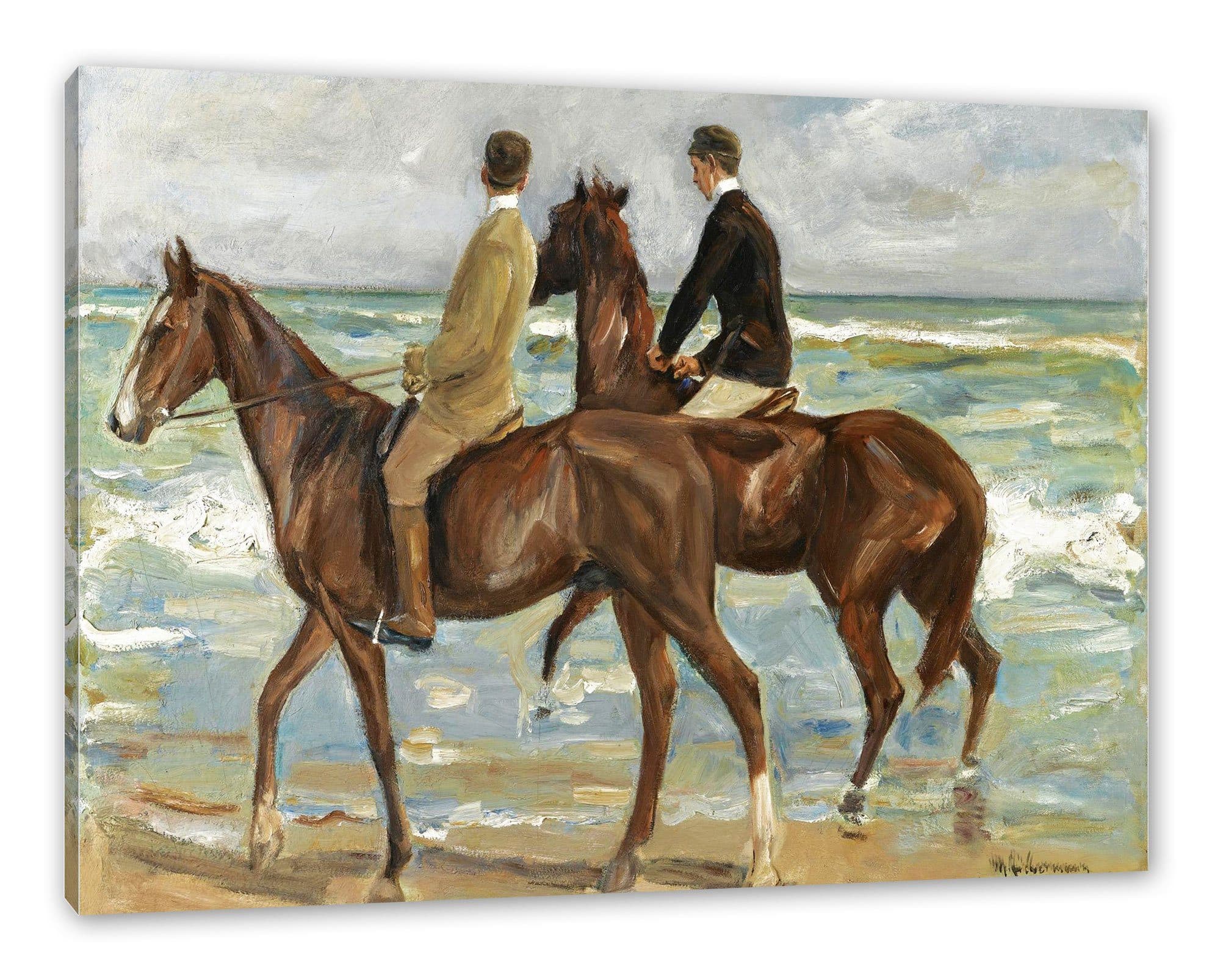 Pixxprint Leinwandbild Max Liebermann Zwei Reiter am Strand - Bild 2