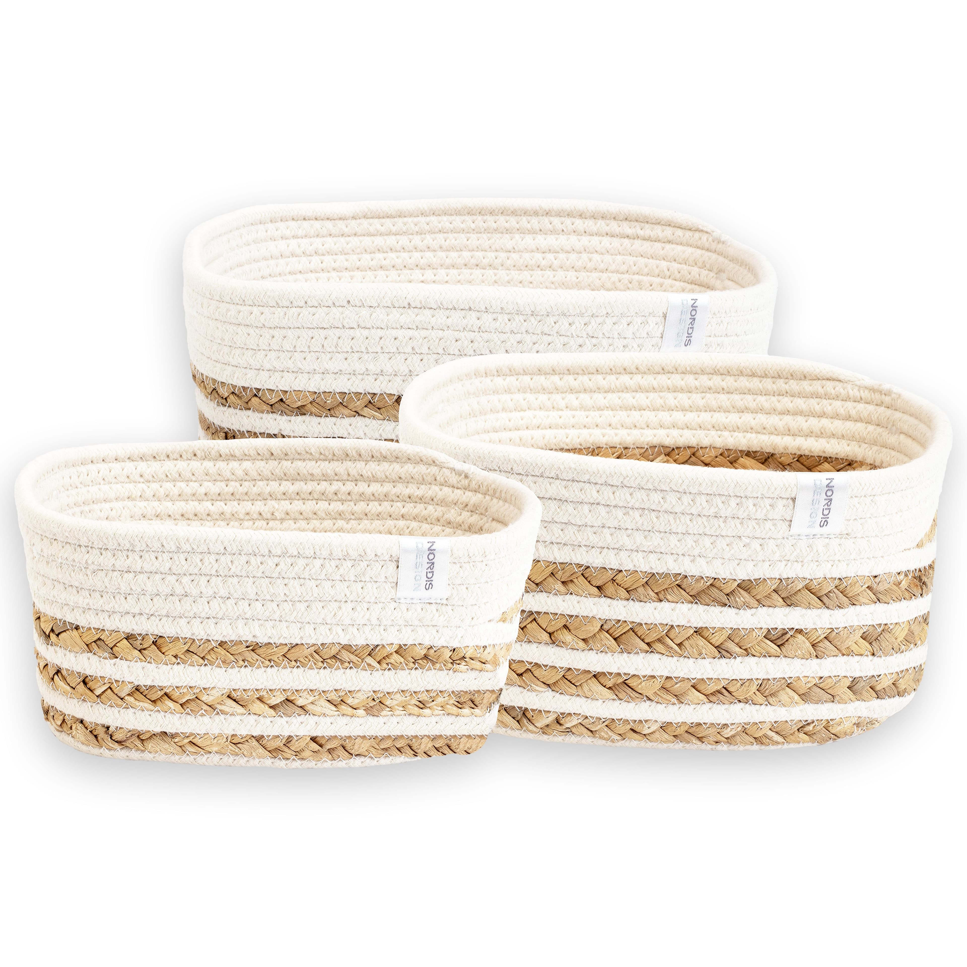NORDIS DESIGN Aufbewahrungskorb Set Alea Baumwolle Wasserhyazinthe 3er-Set Beige - Bild 2