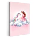 OneMillionCanvasses® Leinwandbild Einhorn Prinzessin Rosa Kinderzimmer Bild 2