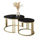 Lookway Couchtisch LORI 2in1 Gold Mattschwarz Bild 2