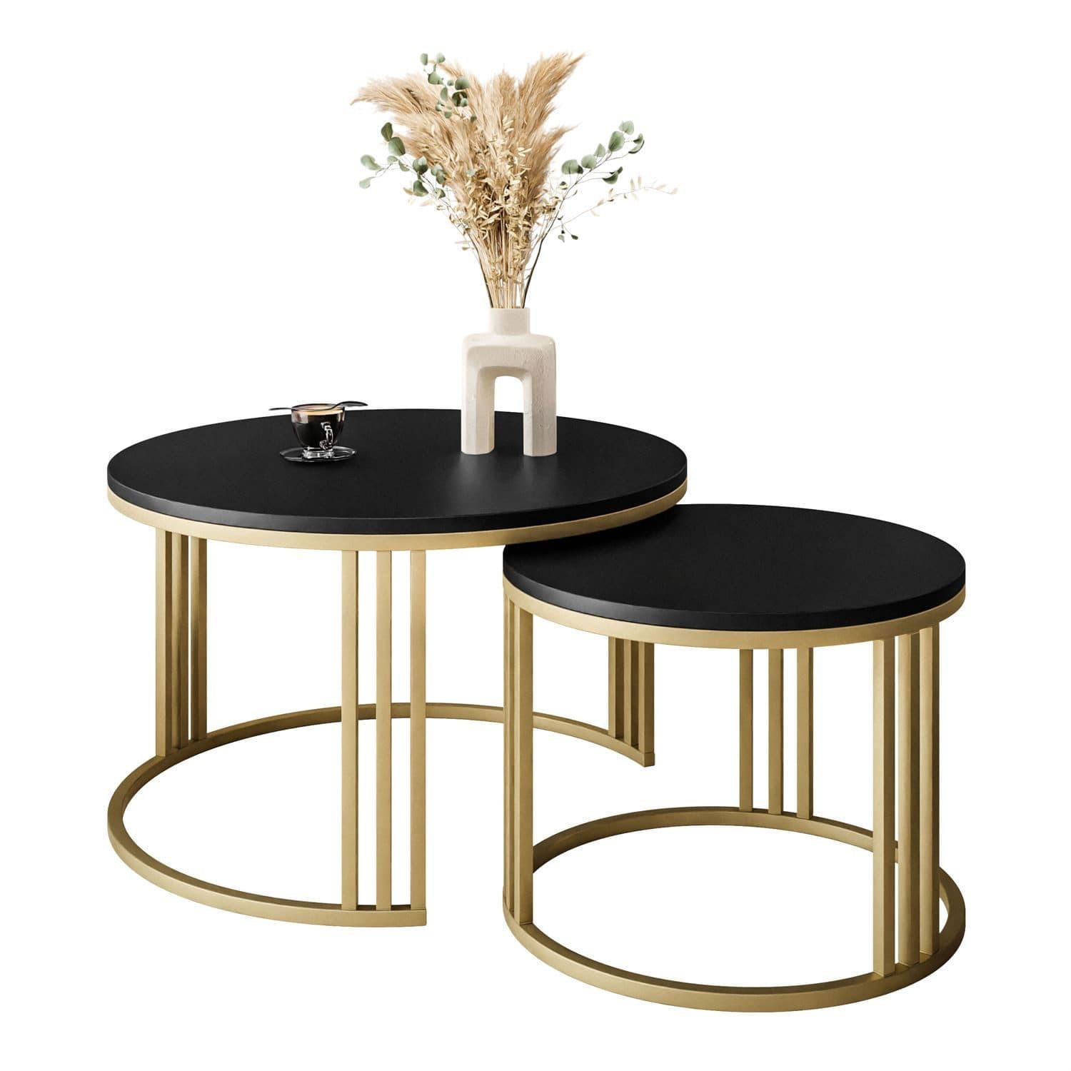 Lookway Couchtisch LORI 2in1 Gold Mattschwarz - Bild 2