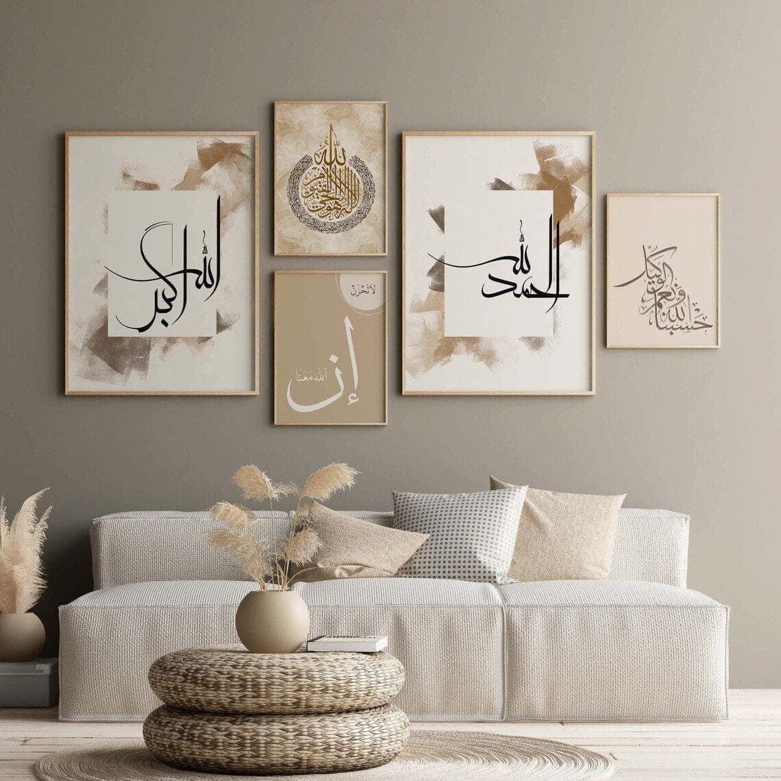 JUSTGOODMOOD Poster Kalligraphie Gold Wandbild Baumwolle - Bild 2