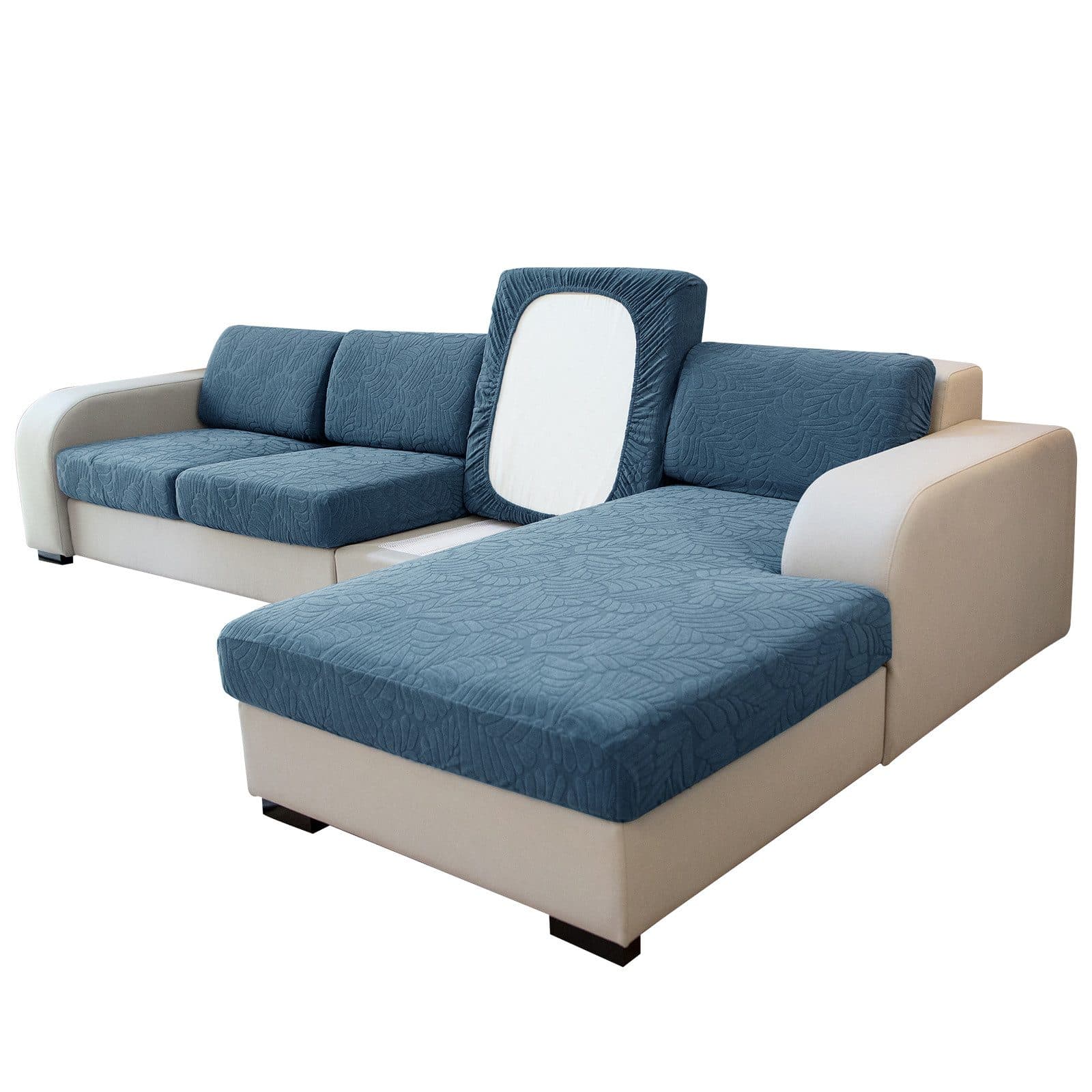 Qelus Sofahusse Jacquard Strecken Kissenbezug Rutschfest 210 gsm - Bild 2