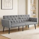 oyajia Schlafsofa 2-Sitzer mit verstellbarer Rückenlehne und Bettfunktion grau Bild 2