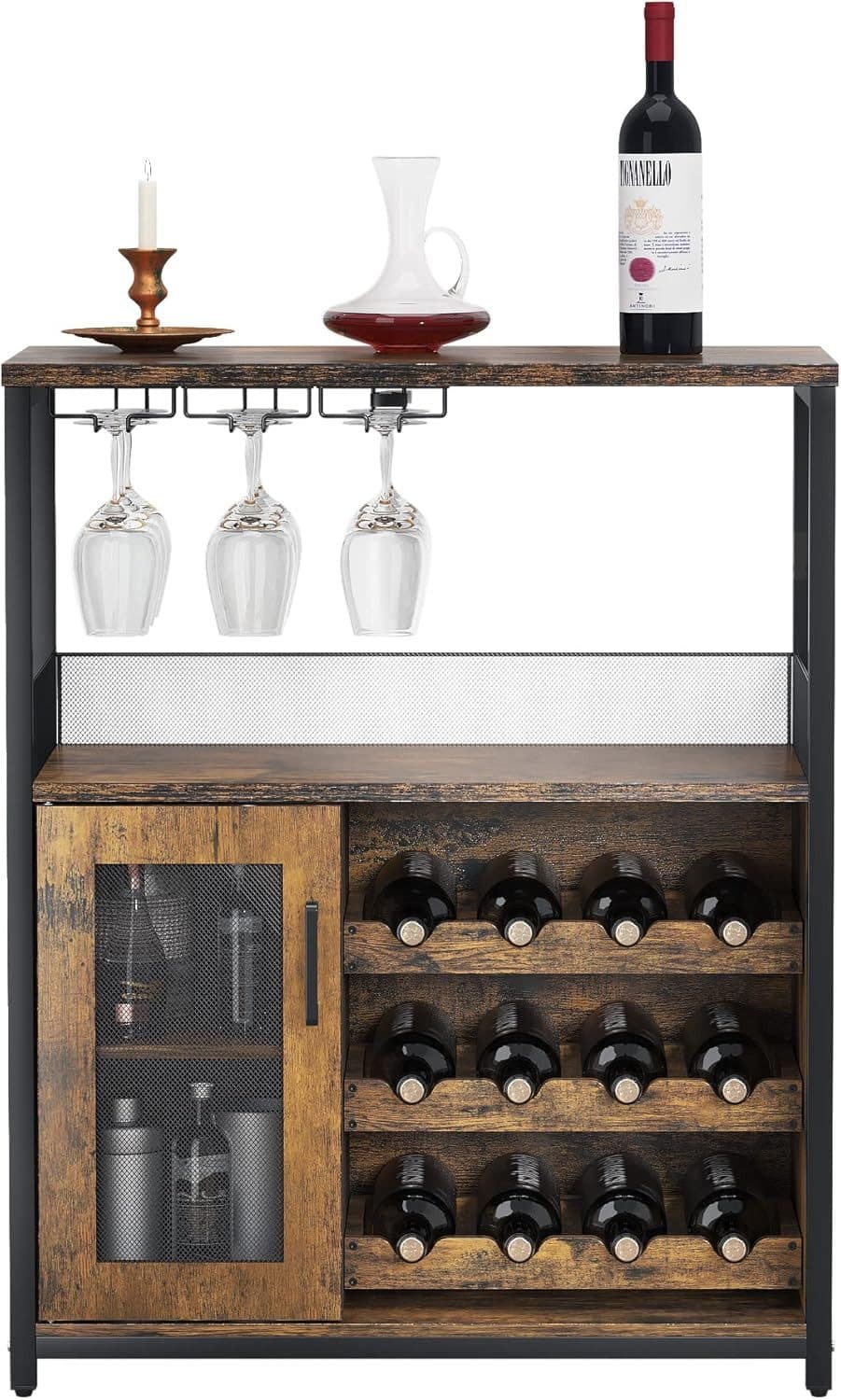 GarveeMore Weinschrank Weinregal Weinständer Barschrank mit Glashalter - Bild 2