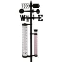 EDCO Garten Wetterstation Schwarz mit Thermometer, Regenmesser & Windrädchen Bild 2