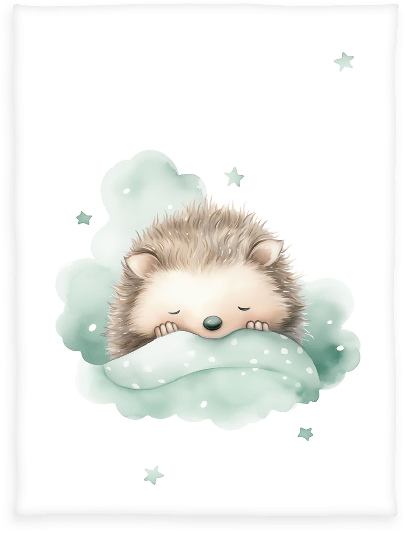 Babydecke Babybest Kleiner Igel Bunt 100% Polyester Kuscheldecke - Bild 2