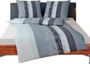 Janine Bettwäsche DAVOS 6456 Mako-Satin Grau Silber Streifen Bild 2