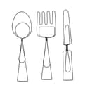 UNUS HOME Wanddeko 3er Set Besteck Schwarz Metall Bild 2