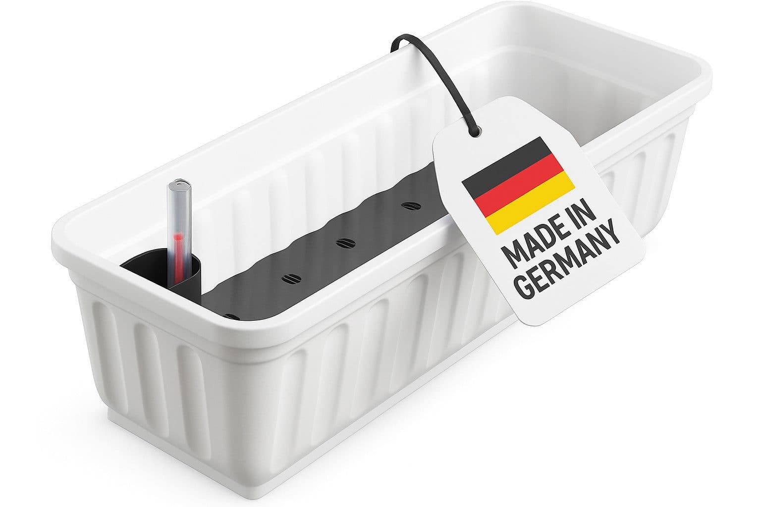 ALPFA Balkonkasten 80 cm weiß mit Wasserspeicher Made in Germany - Bild 2