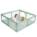 Comomy Laufgitter Baby Spielzaun Grün 200x160cm mit Zubehör Bild 2