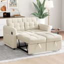 Merax Schlafsofa 3-in-1 Ausziehsofa Beige mit USB-Anschluss Bild 2